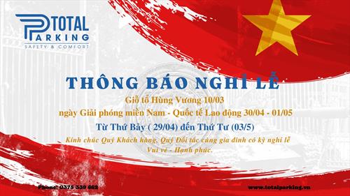 THÔNG BÁO NGHỈ LỄ GIỖ TỔ HÙNG VƯƠNG, 30/4 VÀ 1/5